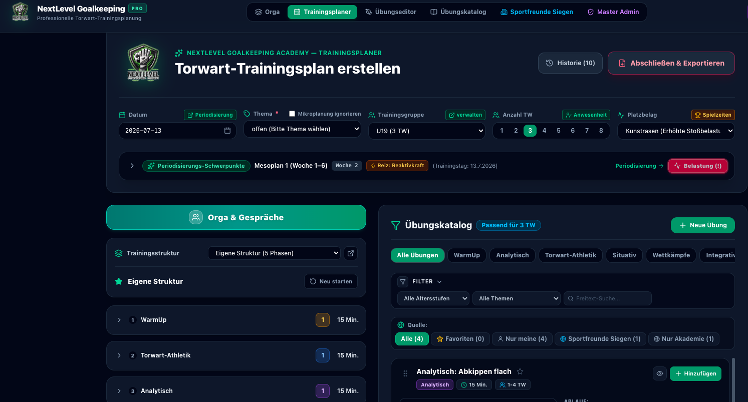 Trainingsplaner Screenshot